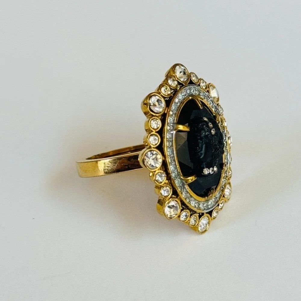 VTG Juicy Couture Cameo Cocktail Ring Marie Antoinette Victorian Y2K Statement‎